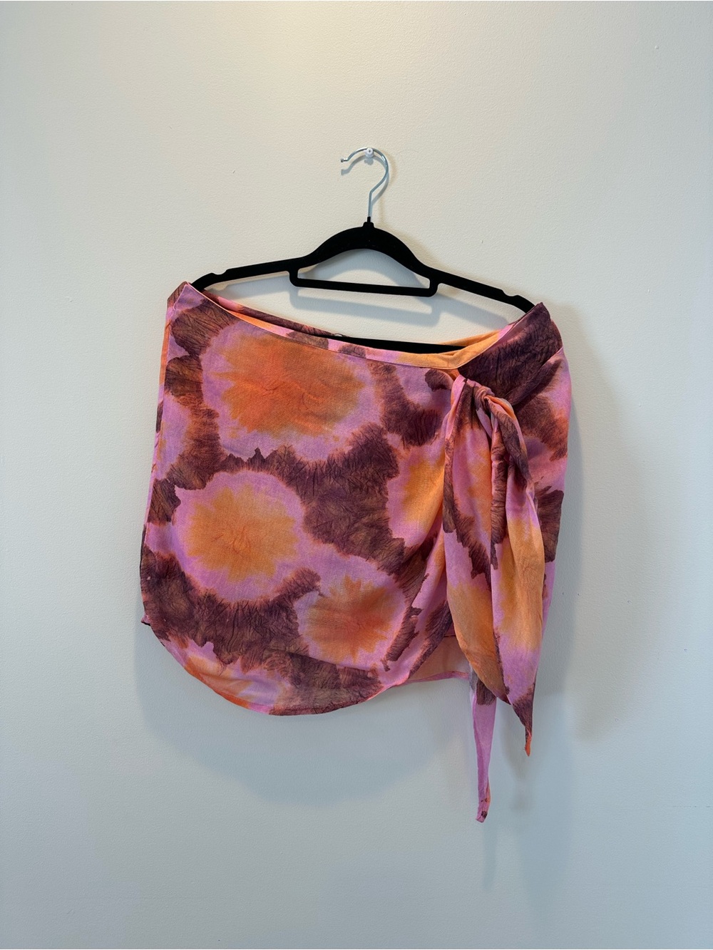 Pull&Bear Pink and Orange Tie-Dye Wrap Swim Sarong